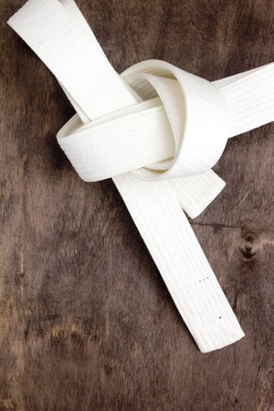 White belt karate - Belt first level training.の写真素材