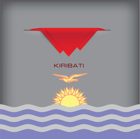 State symbols and colors of the flag of Kiribati. Vector illustration.のイラスト素材