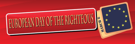 Banner for the European Day of the Righteous, March 6.のイラスト素材