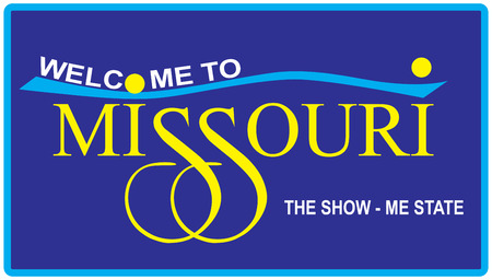Road symbol Welcome to Missouri, the show - me state.のイラスト素材