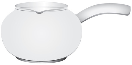 Glass jar kitchen for making hot drinks. The container is equipped with a glass handle for comfortable pouring liquid.のイラスト素材