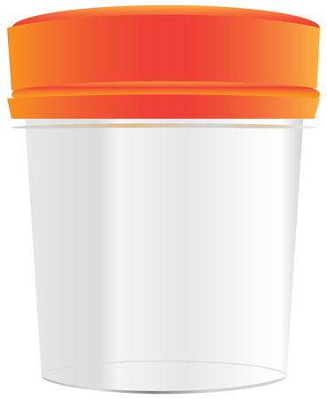 Plastic cup with a tight cover for medical purposes.のイラスト素材
