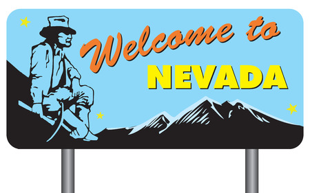 Welcome to Nevada - Road stand. Vector illustration.のイラスト素材