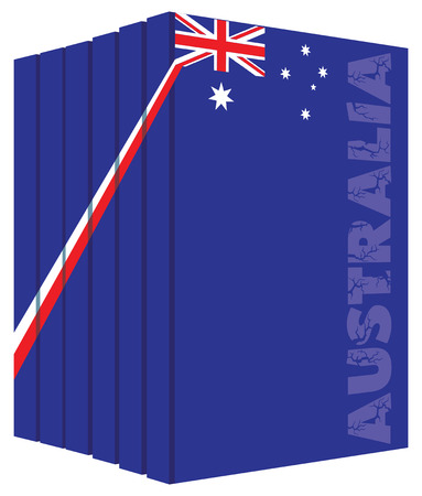 Books about the country of Australia. Symbol flag.のイラスト素材