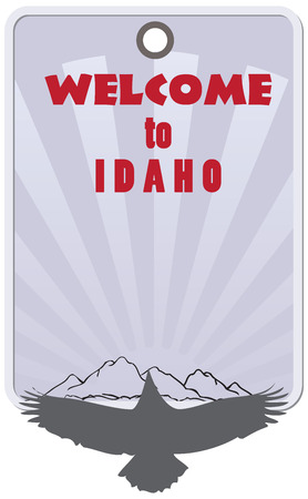 Stylish label for Idaho, United States. Label Welcome to Idaho.のイラスト素材