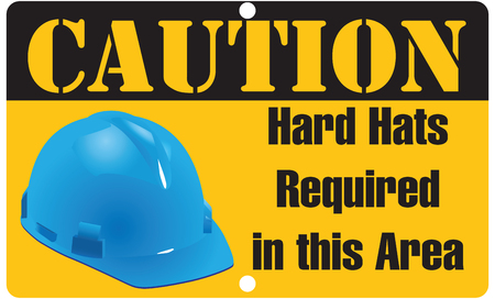 Caution: Hard Hats Required in this Area. illustration.のイラスト素材