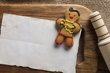Cookies in the shape of a man, musician profession.の写真素材