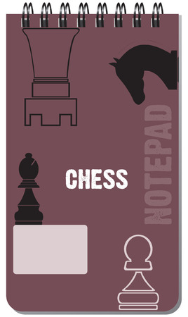 Notepad chess, for notes on a spring. Vector illustration.のイラスト素材