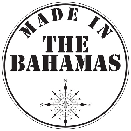 Stamp Made in the Bahamas - the stamp stylized print.のイラスト素材