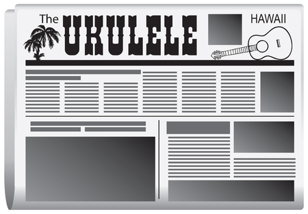 Newspaper The Ukulele State of Hawaii.のイラスト素材