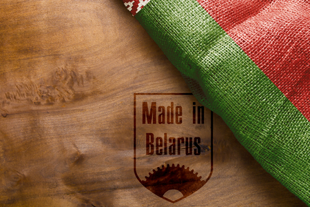 Banner - Made in Belarus, Belarus National Flag.の写真素材