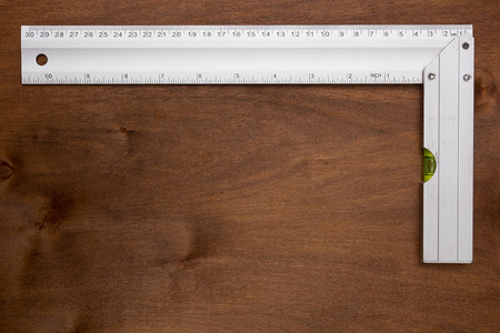 Measuring Instruments engineer on a wooden backgroundの写真素材