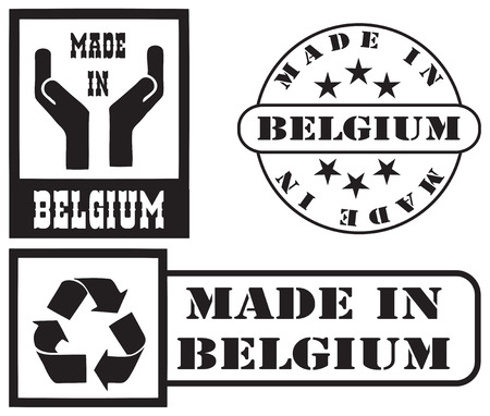 Set stamp imprints Made in Belgiumのイラスト素材