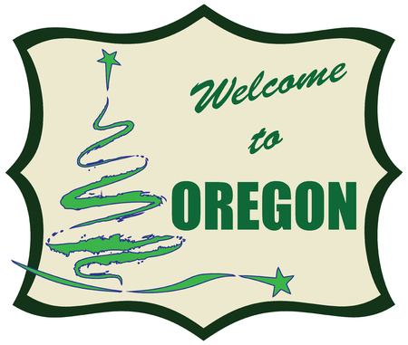 Abstract symbol Welcome to Oregon.のイラスト素材