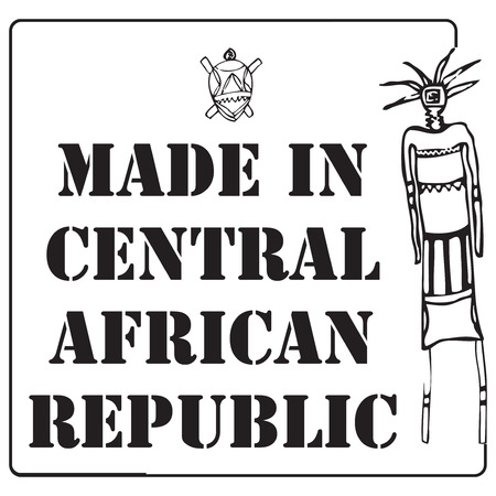 Square the stamp imprint for products made in the Central African Republic.のイラスト素材
