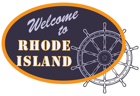 Oval sign Welcome to Rhode Island. Vector illustration.のイラスト素材