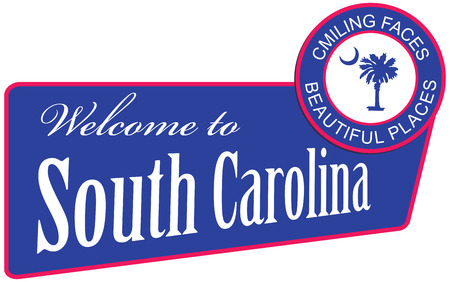 Road banner greeting Welcome to South Carolinaのイラスト素材