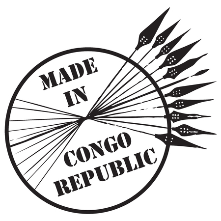 Stamp Made in Congo Republic. Vector illustrationのイラスト素材