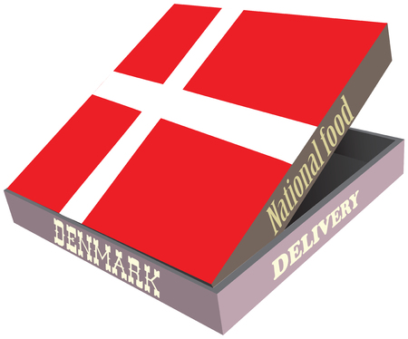 Cooking the Denmark, Cardboard box for food delivery.のイラスト素材