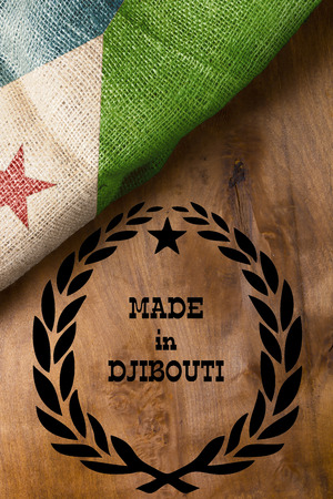 Poster for the state of Djibouti with an industrial symbol Made in Djibouti.の写真素材