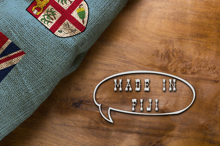 A poster made in Fiji is made with the national flag of the country.の写真素材