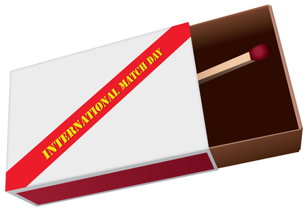 Box for matches with one match International match dayのイラスト素材