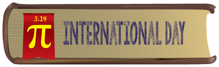 An old book with a note International Day of the Piのイラスト素材