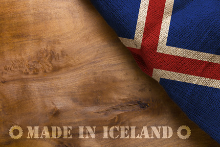 Industrial poster with a flag - made in Iceland.の写真素材