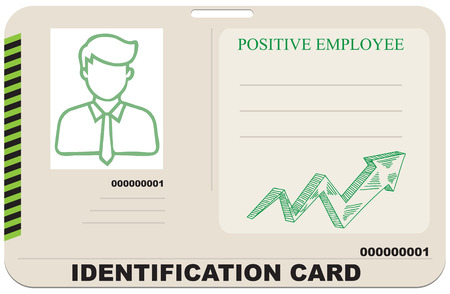 Identification card for a positive employee. Vector illustration.のイラスト素材