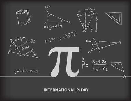 Calendar event of March - International Day of the Number of Pi Vector illustration.のイラスト素材