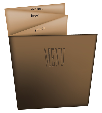 Multipage menu in a restaurant on thick paper with a coverのイラスト素材