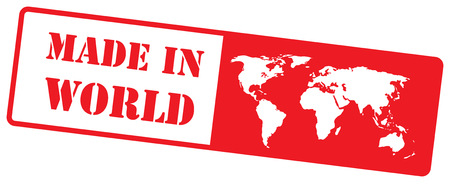 Label in stamp style - Made in the world.のイラスト素材