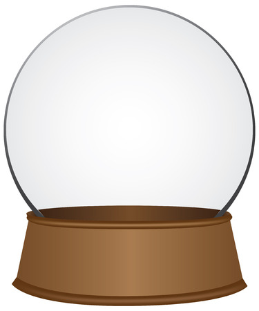 Glass sphere on a wooden stand for placing objects in itのイラスト素材
