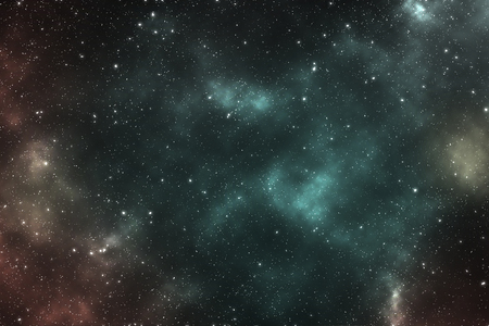 Space - star space with an aquamarine nebulaの写真素材