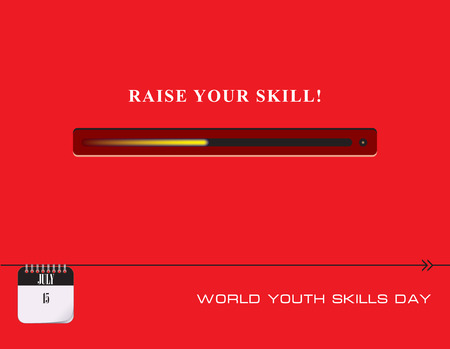 Calendar events of July - Congratulations for World Youth Skills Dayのイラスト素材