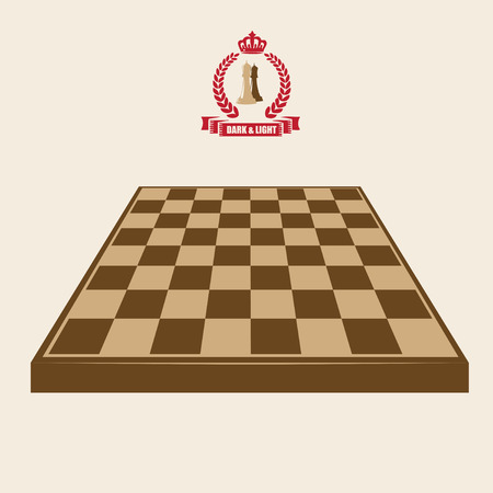 The chess poster is dark and light. Empty Chessboard and Chess Symbolsのイラスト素材