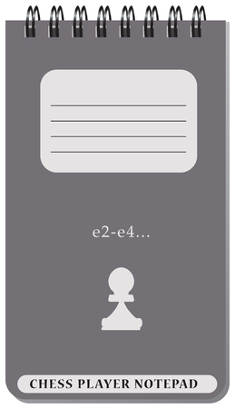 A chess player for writing notes. Vector illustration.のイラスト素材