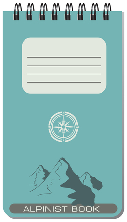 Mountaineer book for mountain cover and compassのイラスト素材
