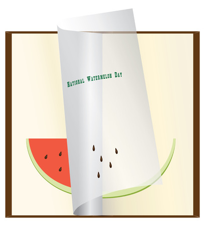 Transparent tracing paper between pages for National Watermelon Dayのイラスト素材