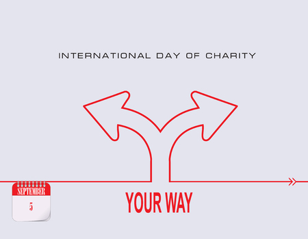 Calendar events of September - International Day of Charityのイラスト素材