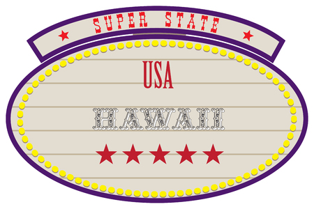 Road Retro Index Super State USA - Hawaiiのイラスト素材