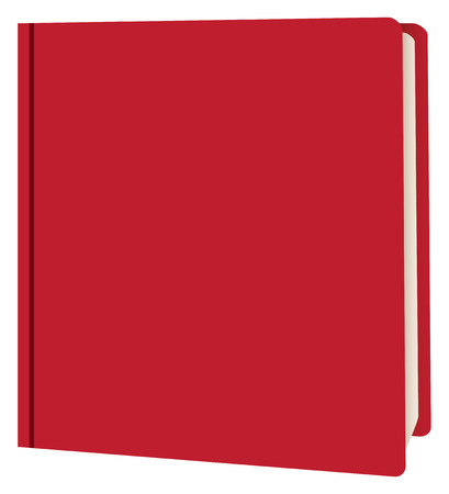 Ajar book in red binding. Vector illustration.のイラスト素材