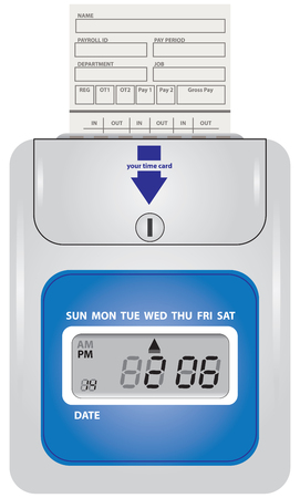 Electronic hour to monitor working time with card.のイラスト素材