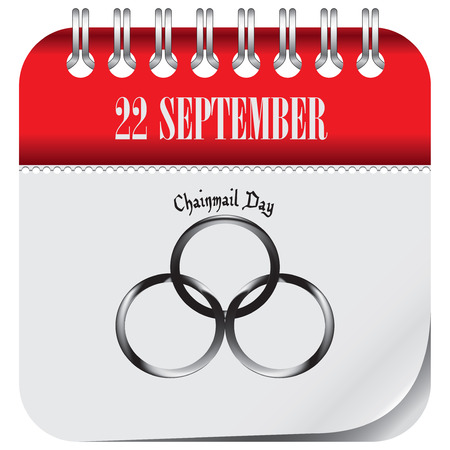 Calendar page for the holiday Chainmail Dayのイラスト素材