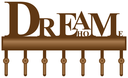 Decorative organizer rack for keys, Dream homeのイラスト素材