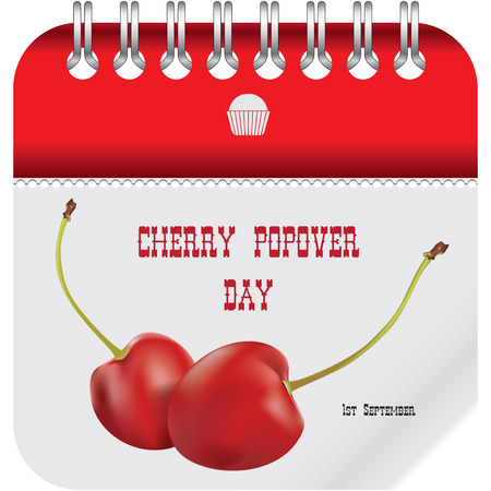 Calendar event - Cherry Popover Day. Calendar page for the holiday of September 1のイラスト素材