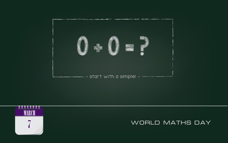 Postcard for holiday - World Maths Day. Start with a simpleのイラスト素材