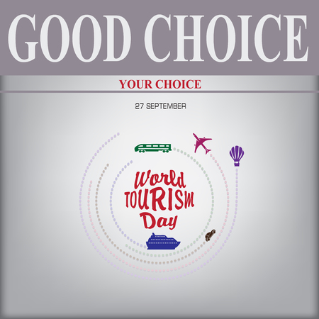 Poster, good choice for holiday World Tourism Dayのイラスト素材