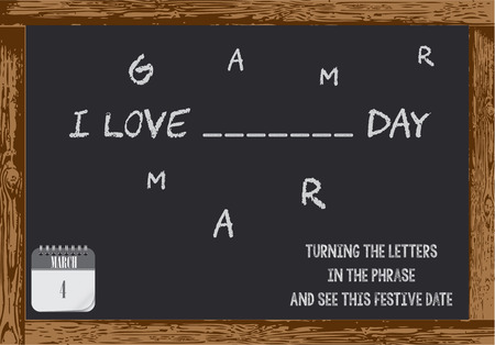 Poster for Grammar Day. Turning the letters in the phrase and see this festive dateのイラスト素材