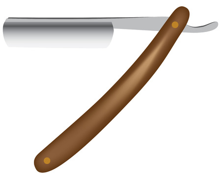 An old straight razor with a sharp blade.のイラスト素材